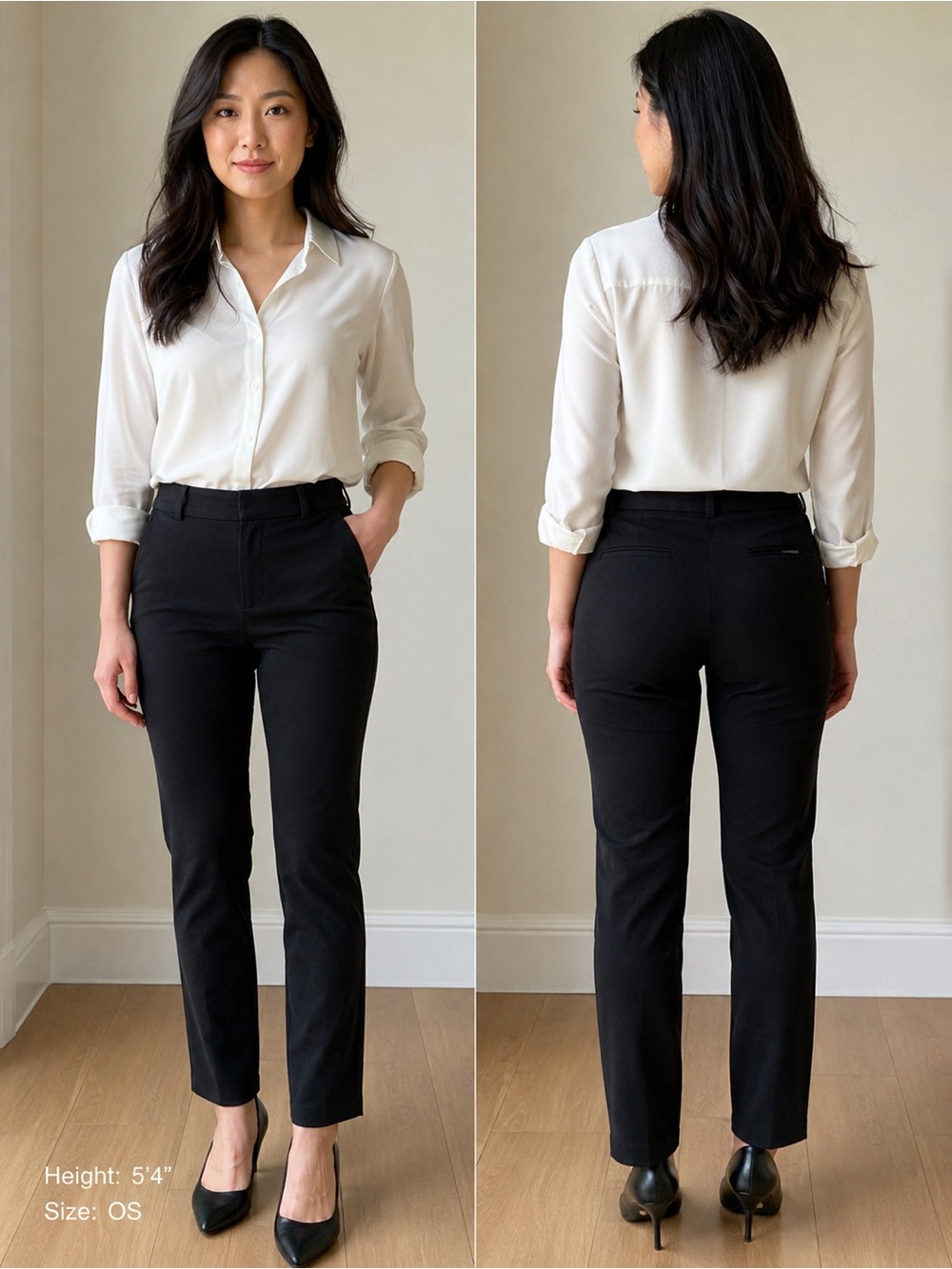 Banana Republic Black Ankle-Length Dress Pants - Straight Leg - Picture 2 of 7